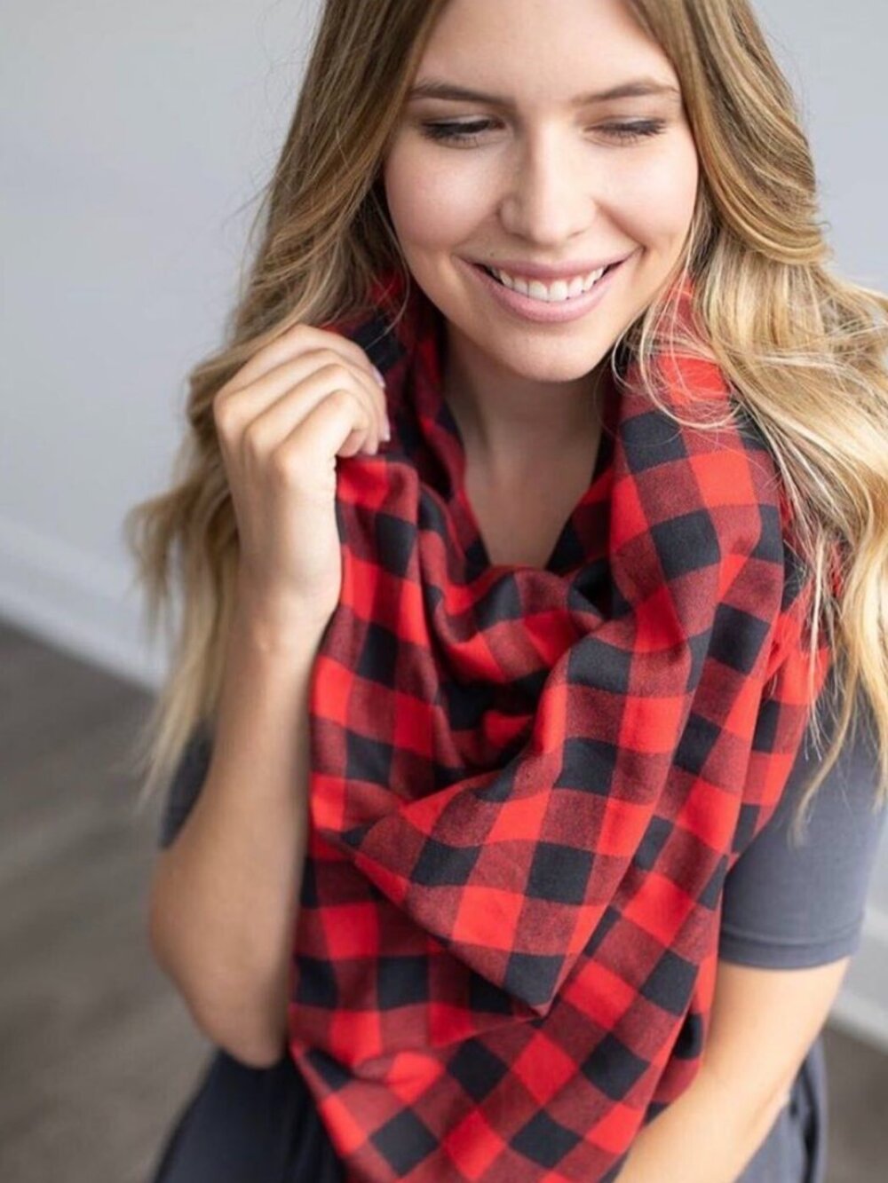 Buttercream Clothing buffalo plaid blanket scarf